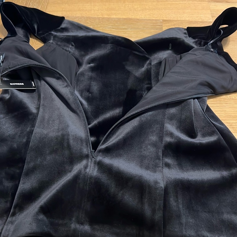 NEW Express Black Velvet off the shoulder faux double breasted vest sizes XS ,L - Picture 8 of 16
